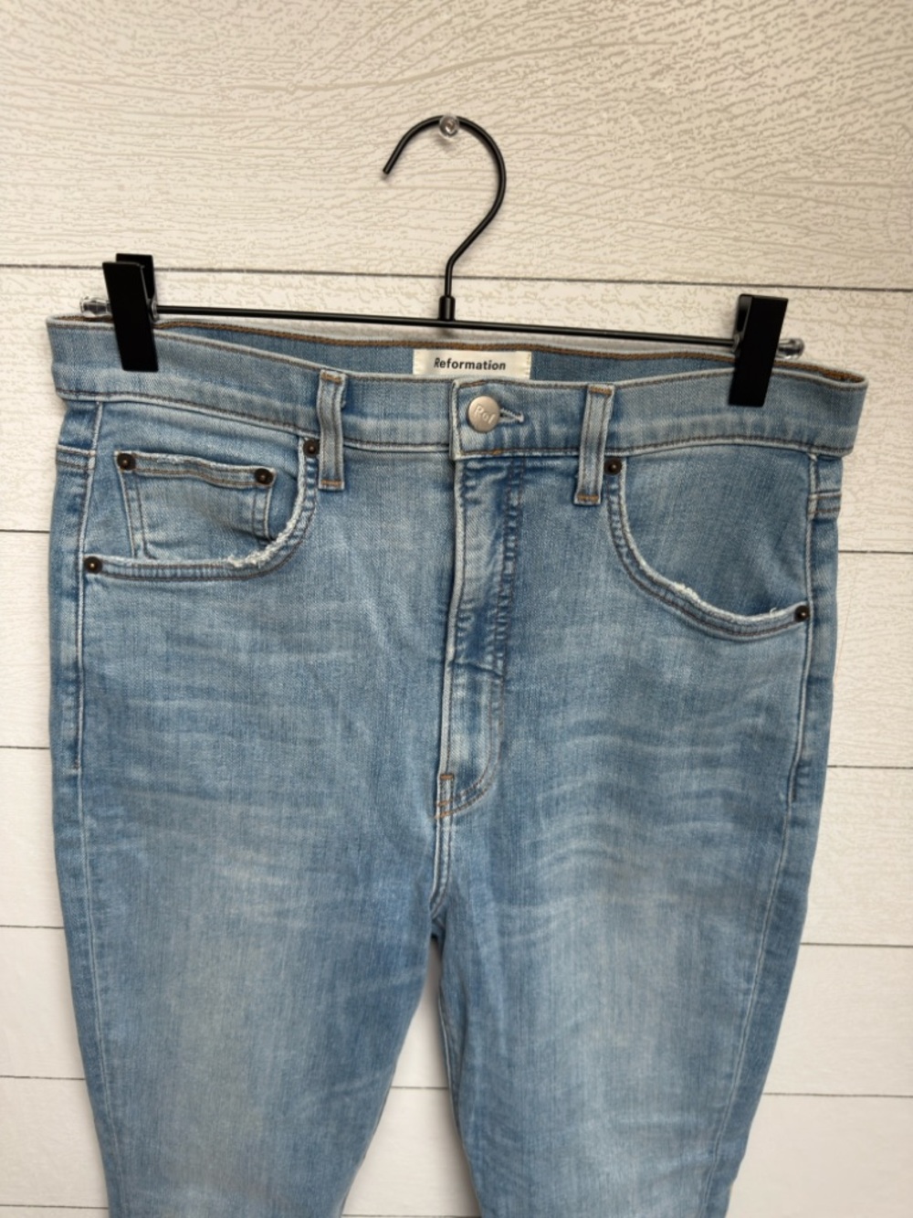 Reformation Ultra High & Skinny Jeans Cyprus Wash Size 30 Made in USA - Picture 8 of 13
